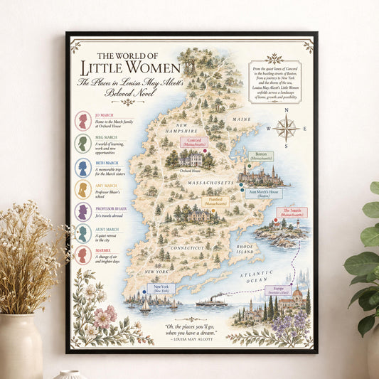 Anne of Green Gables Book Map Art Print, LM Montgomery, Literary Wall Artwork, Home Decor, Library Gift, Classic Novel Poster