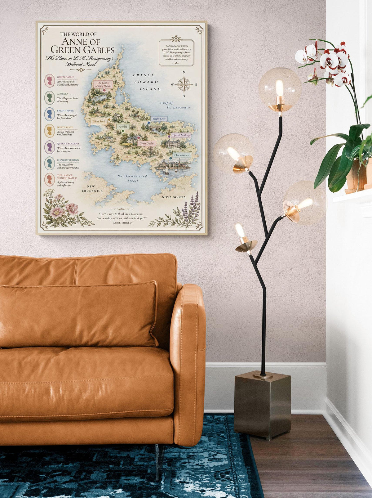 Anne of Green Gables Book Map Art Print, LM Montgomery, Literary Wall Artwork, Home Decor, Library Gift, Classic Novel Poster