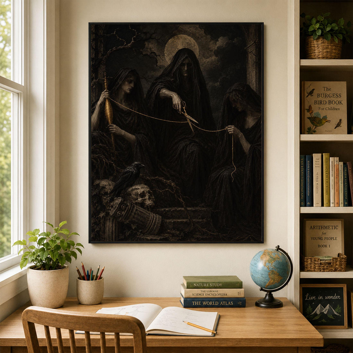 The Dark Fates Art Print | Halloween | Greek Mythology | Gods and Goddess | Home Decor