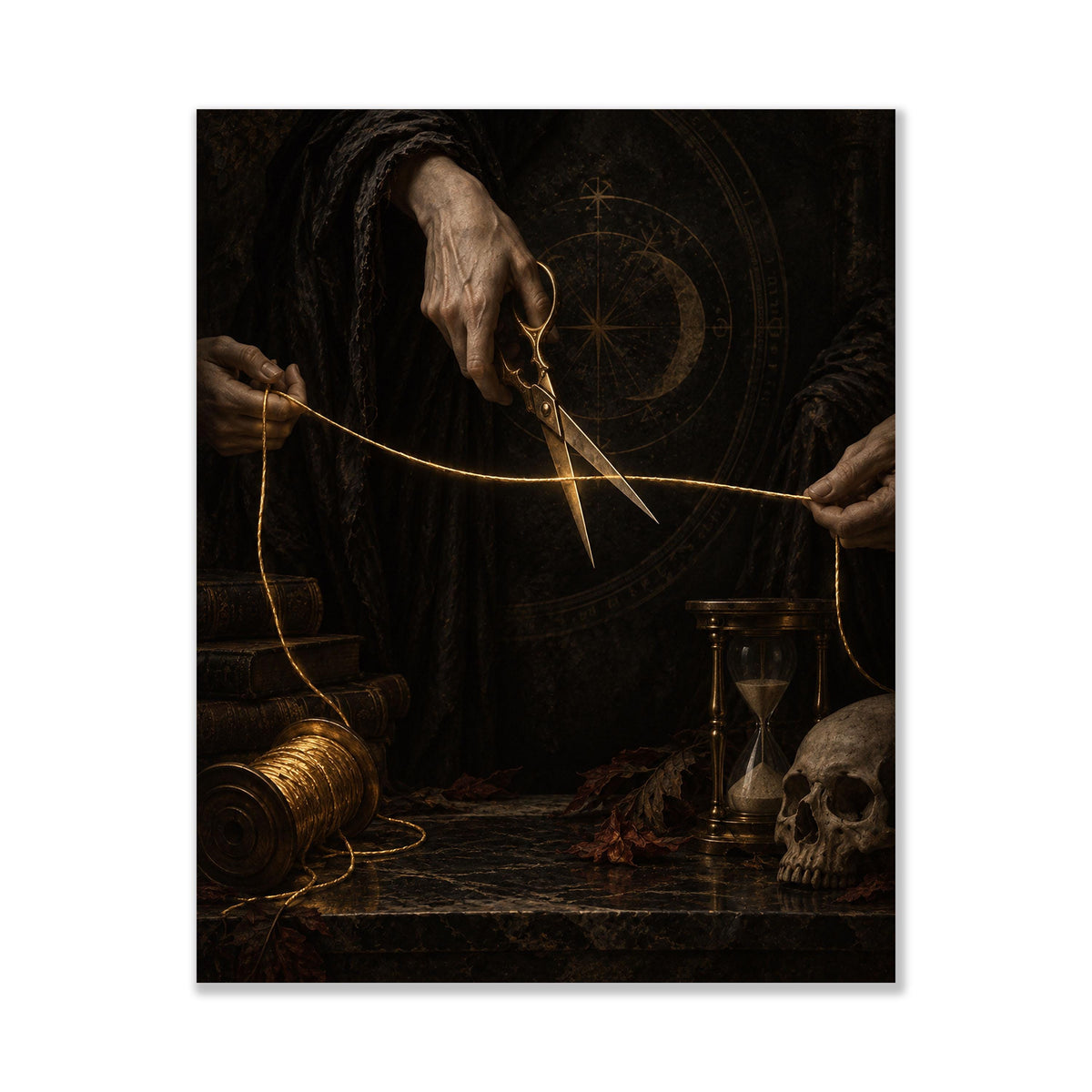 Faith Cutting Thread Of Life Art Print | Halloween | Greek Mythology | Gods and Goddess | Home Decor