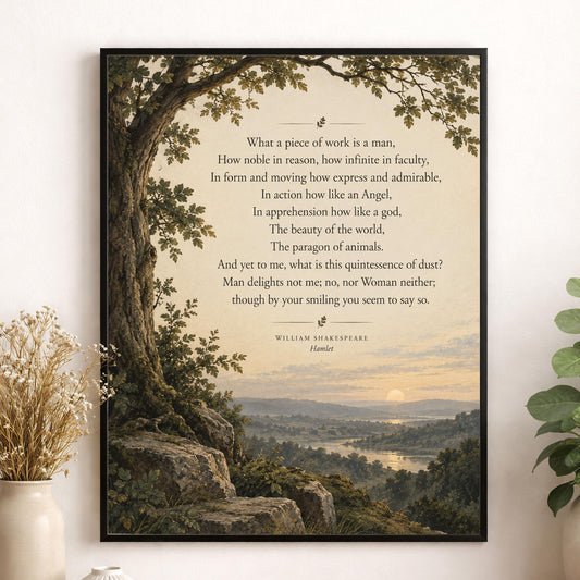 Shakespeare Hamlet Quote Art Print, Literary Wall Artwork, Home Decor