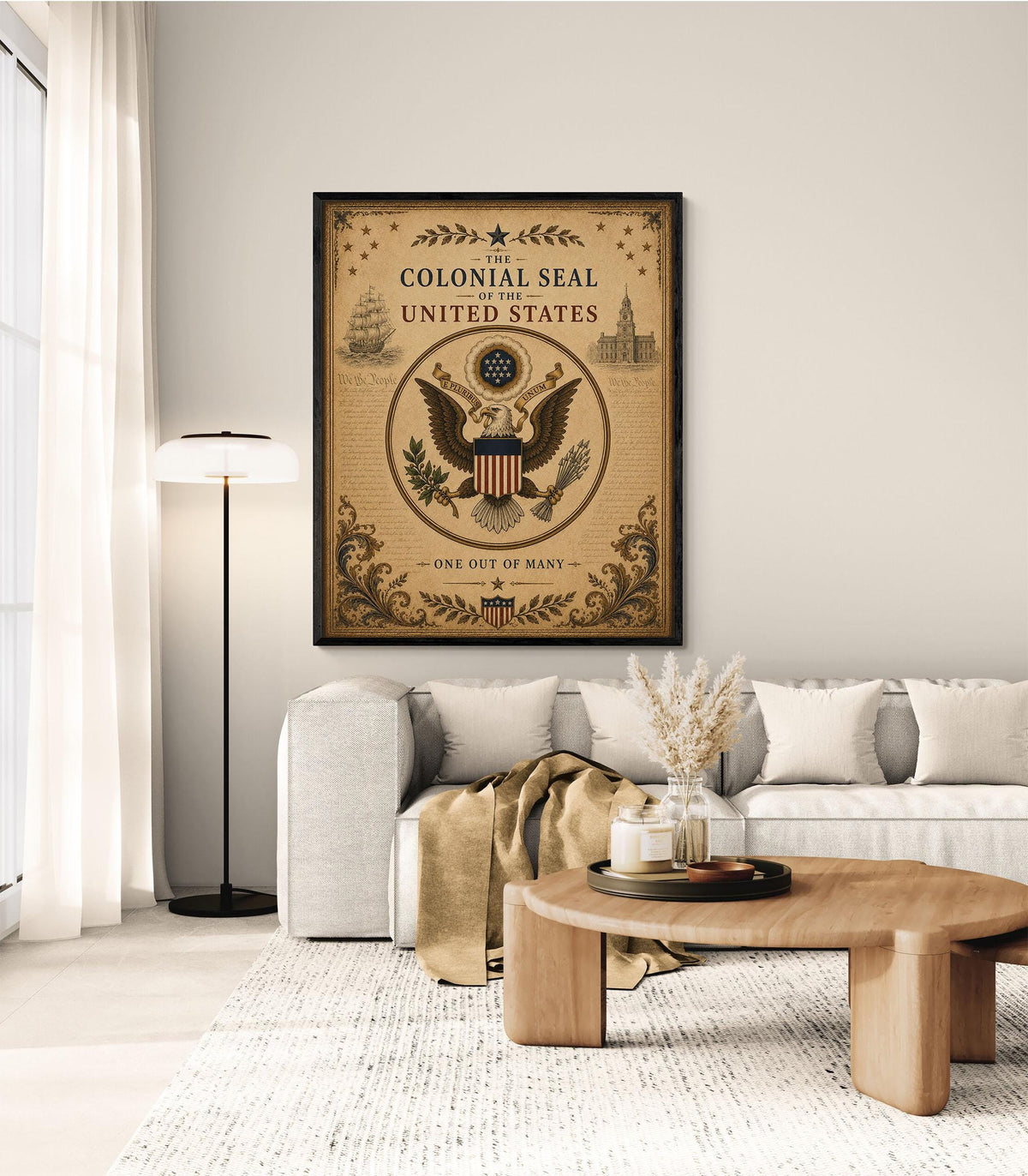 Colonial Seal of the United States Wall Art Print | American Eagle | Historical Americana | Vintage Patriotic Home Decor