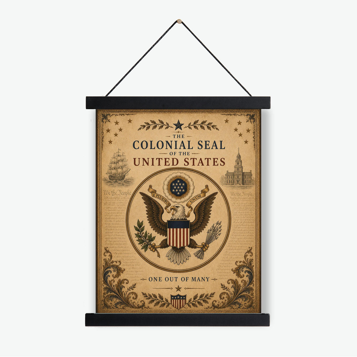 Colonial Seal of the United States Wall Art Print | American Eagle | Historical Americana | Vintage Patriotic Home Decor