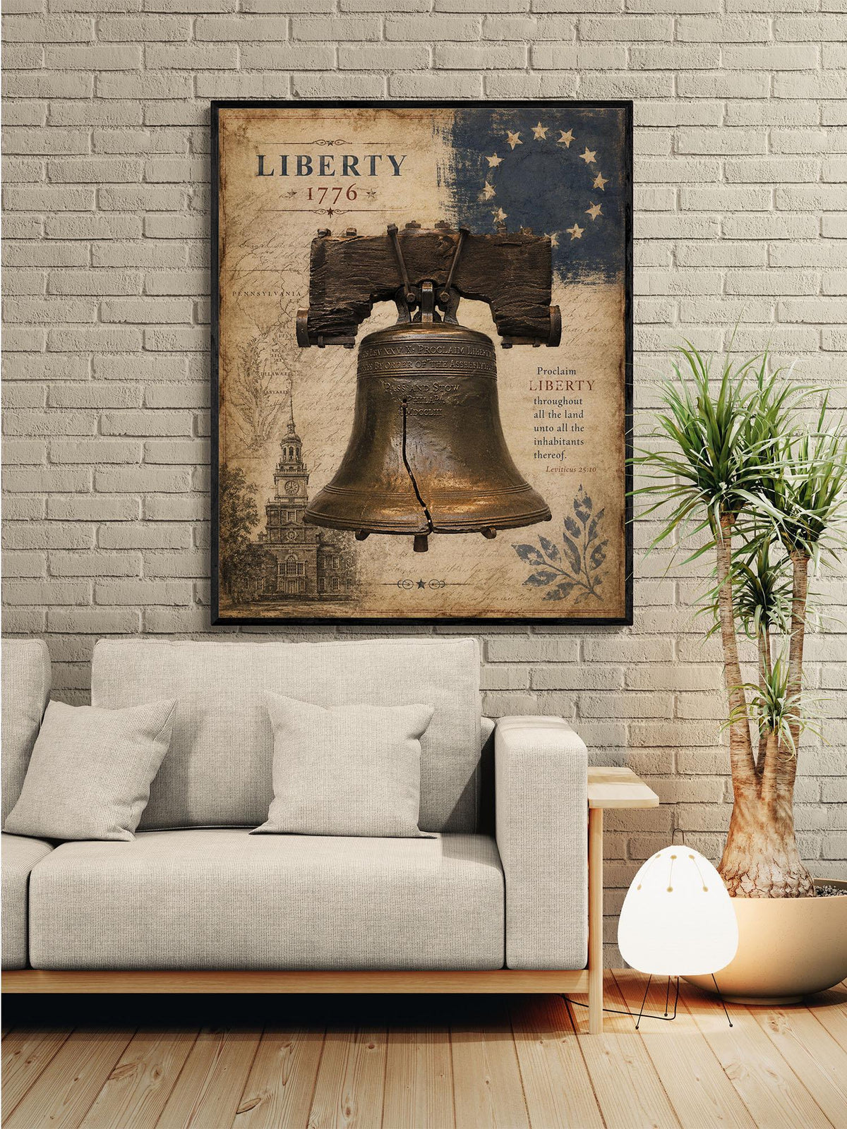 Liberty Bell Wall Art Print | Philadelphia | Historical Americana | Vintage Patriotic Home Decor