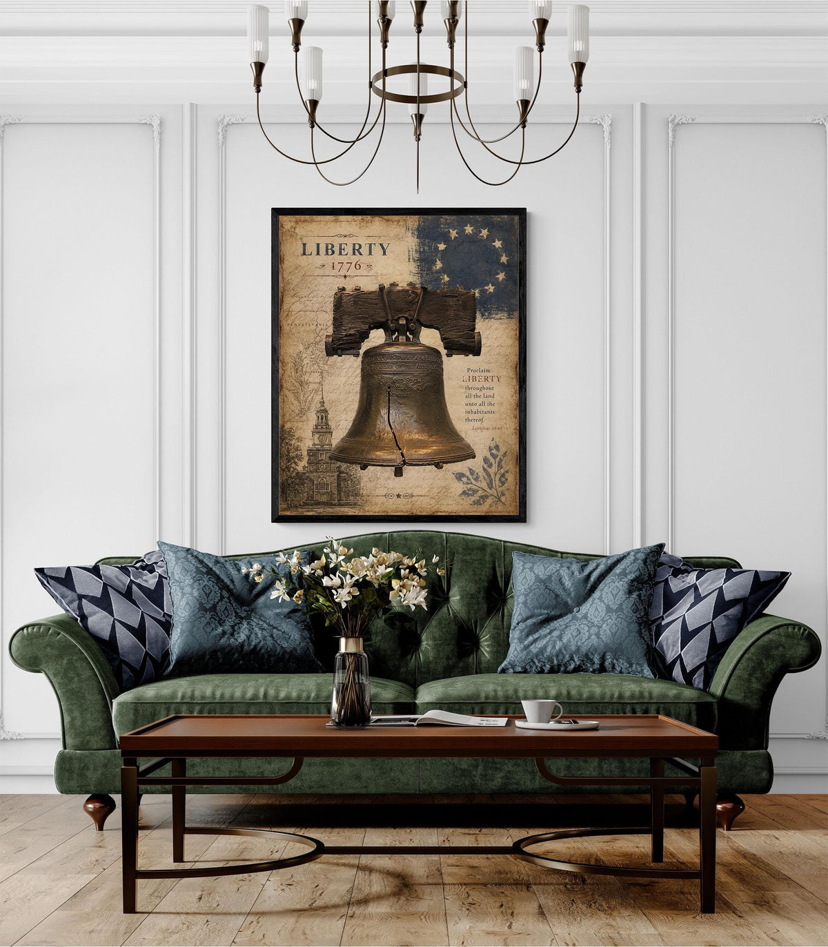 Liberty Bell Wall Art Print | Philadelphia | Historical Americana | Vintage Patriotic Home Decor