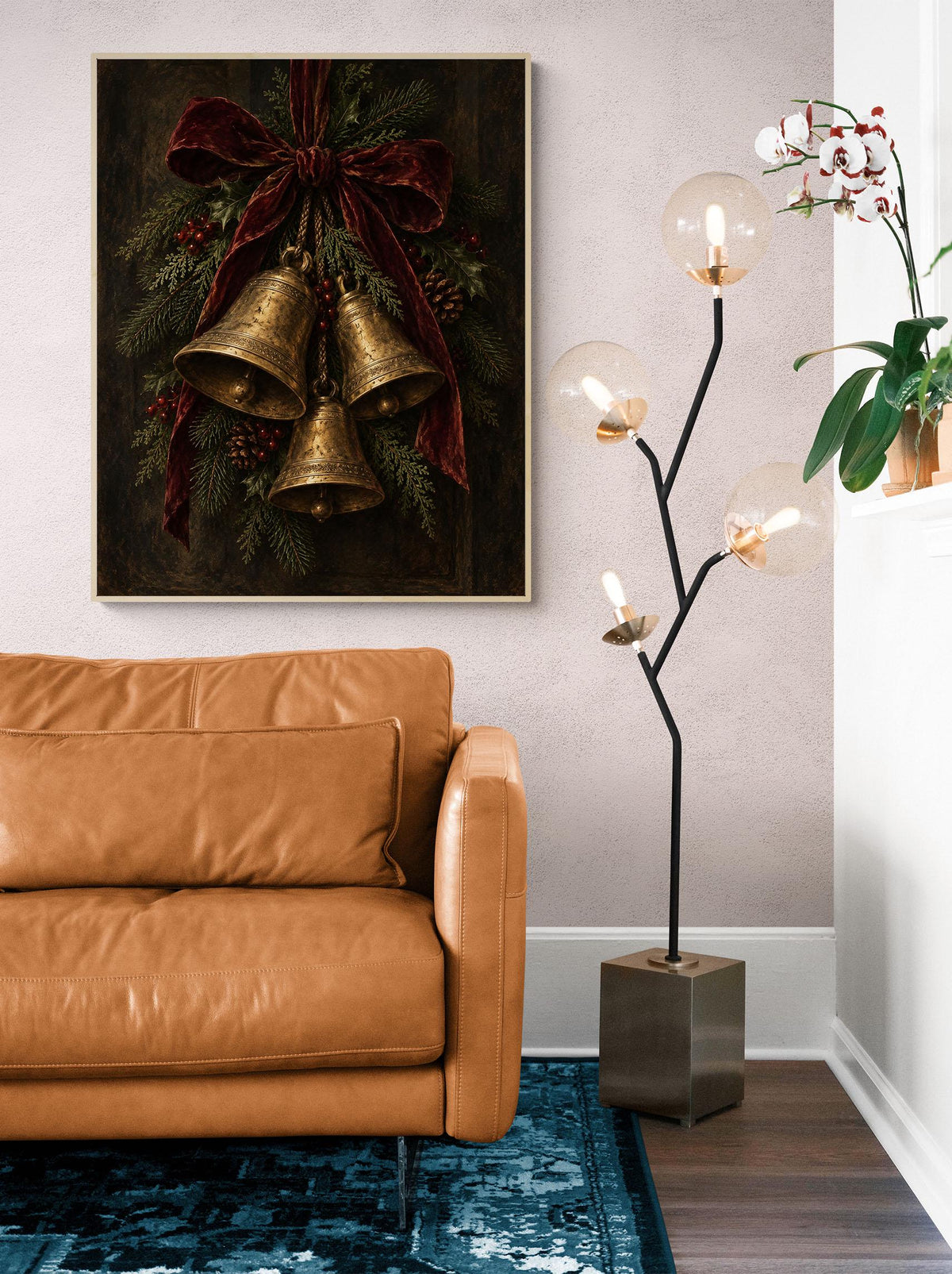 Christmas Bells Art Print, Vintage Holiday Wall Artwork, Home Decor