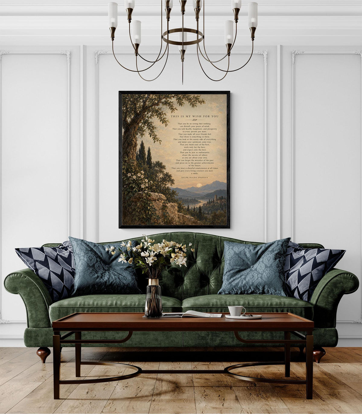 Ralph Waldo Emerson Quote Art Print, This Is My Wish for You, Literary Wall Home Decor