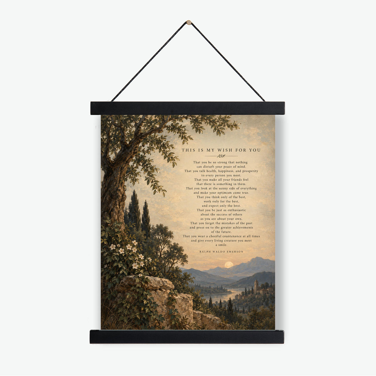 Ralph Waldo Emerson Quote Art Print, This Is My Wish for You, Literary Wall Home Decor