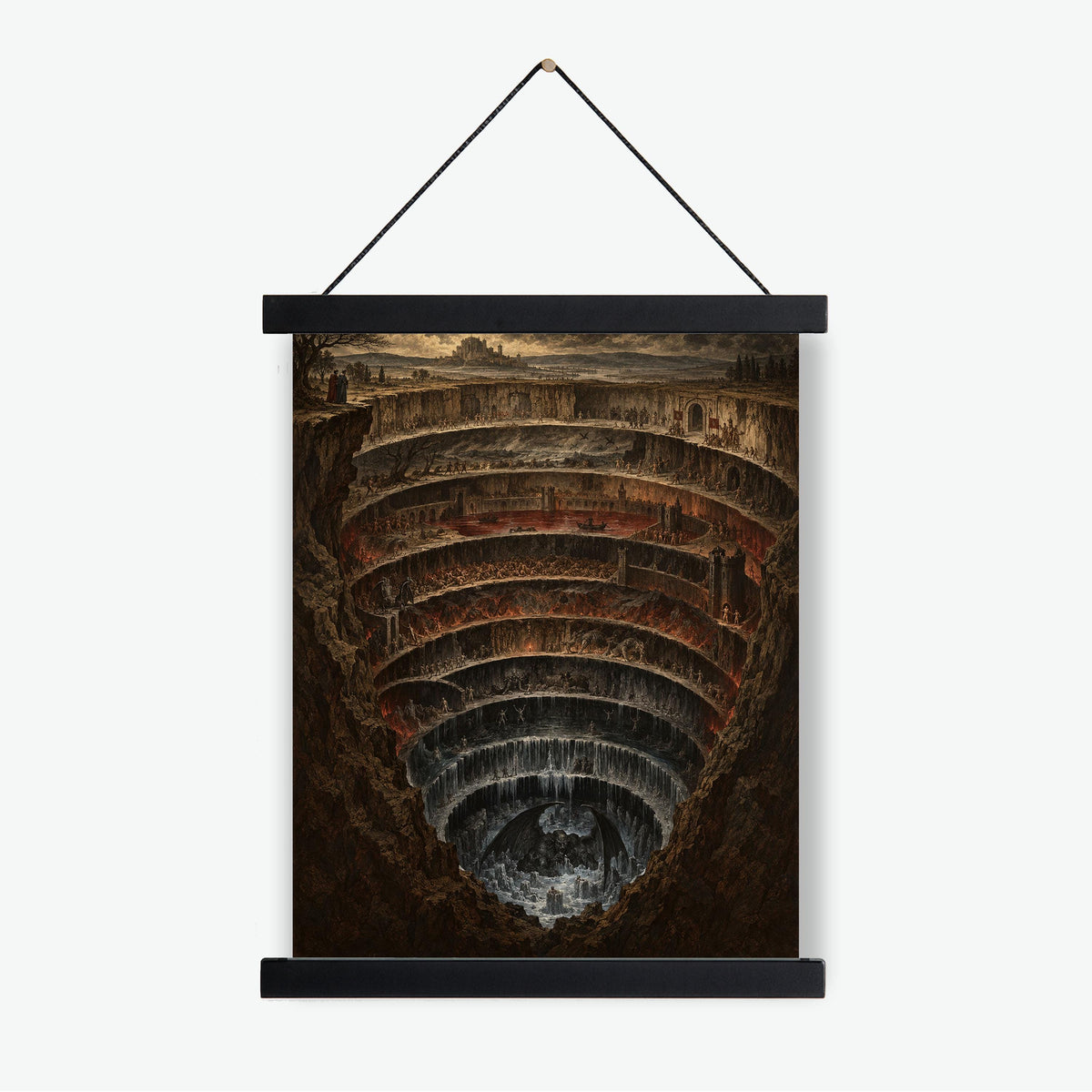 Dante’s Inferno Art Print, Nine Circles of Hell Dark Academia Wall Home Decor