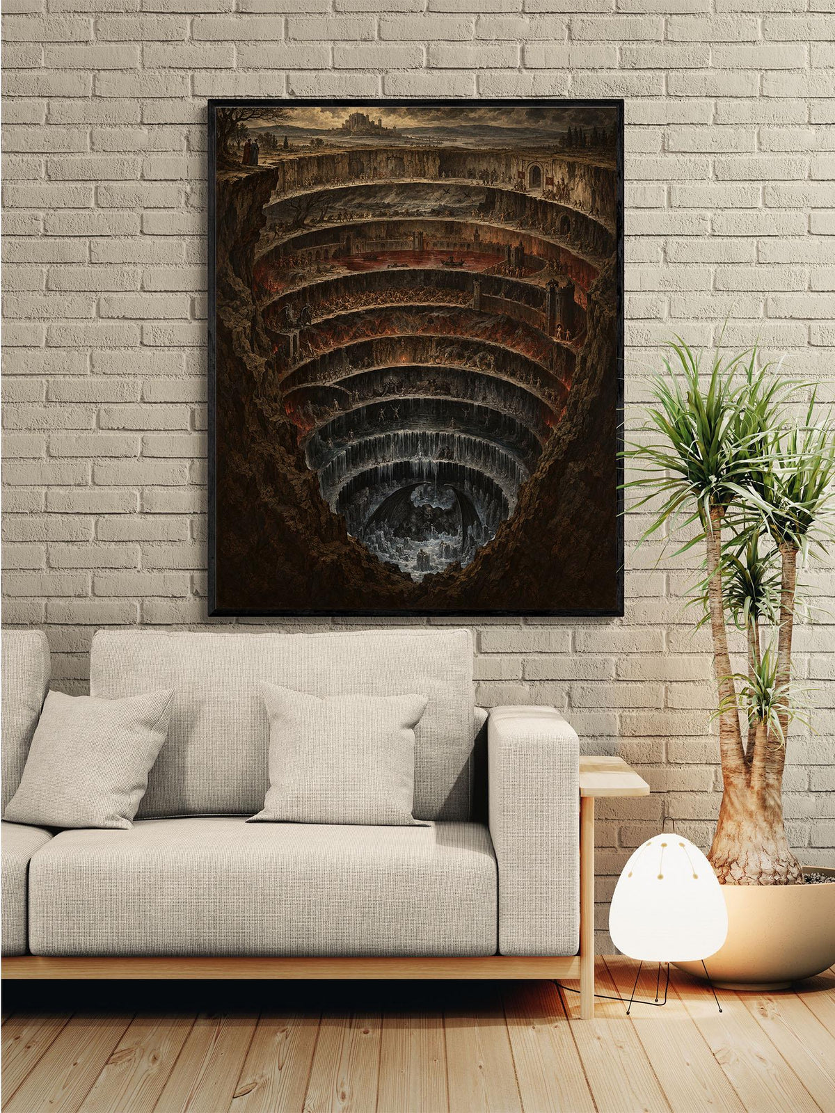 Dante’s Inferno Art Print, Nine Circles of Hell Dark Academia Wall Home Decor