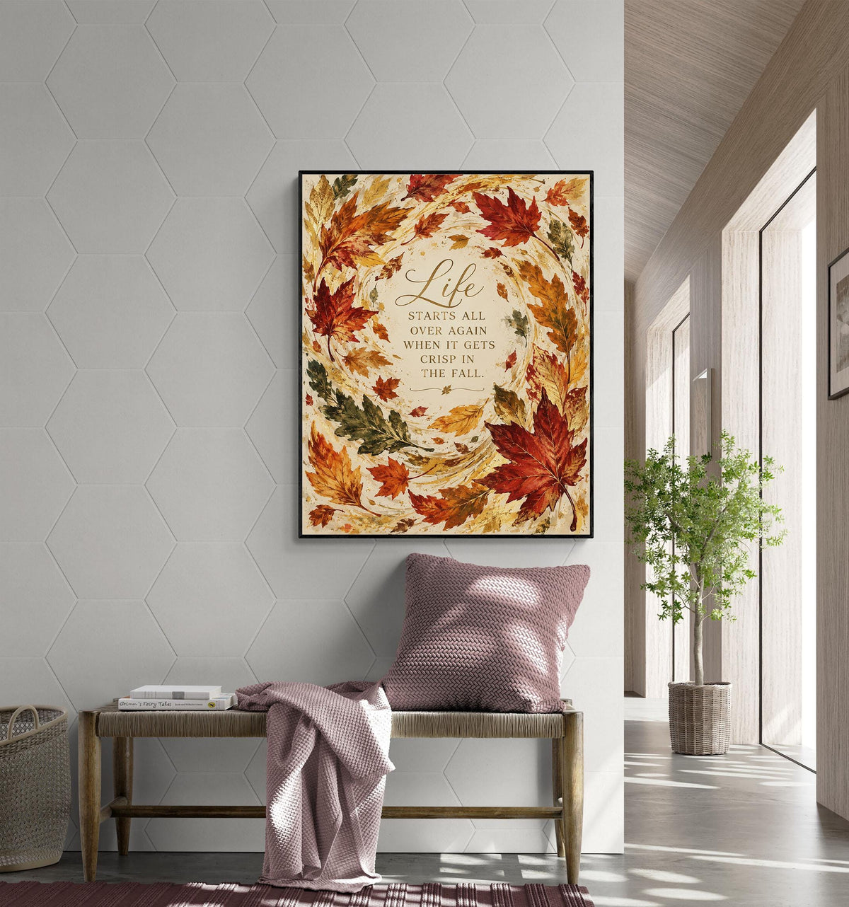 Great Gatsby Art Print | It Gets Crisp In The Fall | Literature Quote | Thanksgiving Home Decor