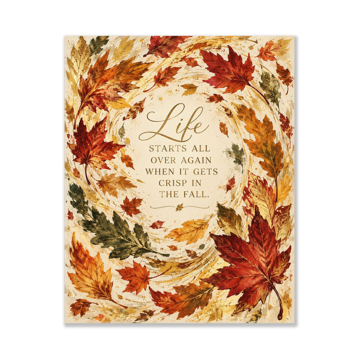 Great Gatsby Art Print | It Gets Crisp In The Fall | Literature Quote | Thanksgiving Home Decor