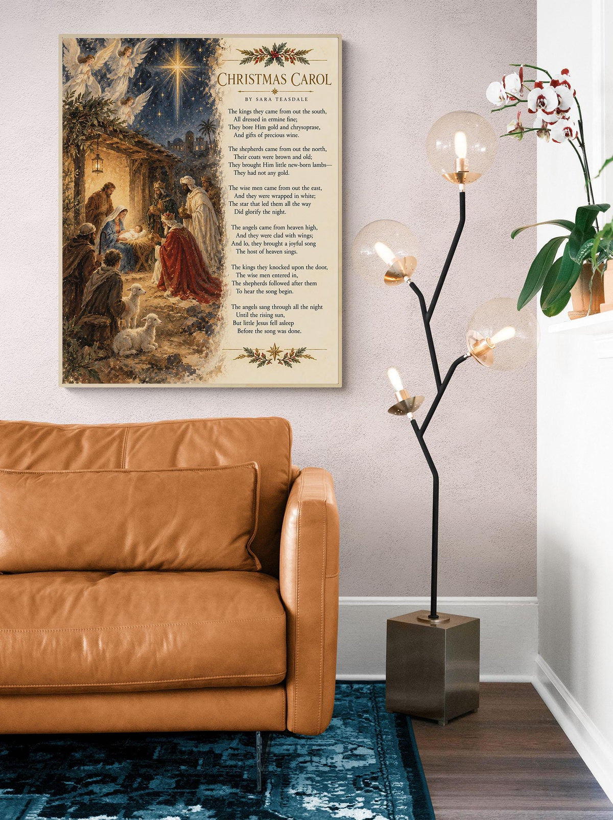 Christmas Carol Wall Art Print, Teasdale Quote, Holiday Poem, Nativity Home Decor