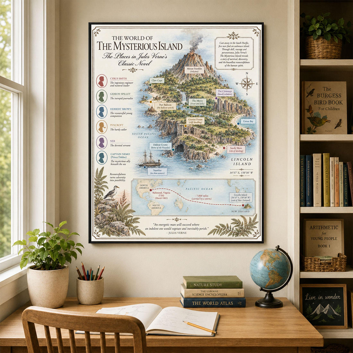 Flatland BookMap Art Print, Edwin Abbott Literary Wall Artwork, Home Decor, Library Gift, Classic Novel Poster
