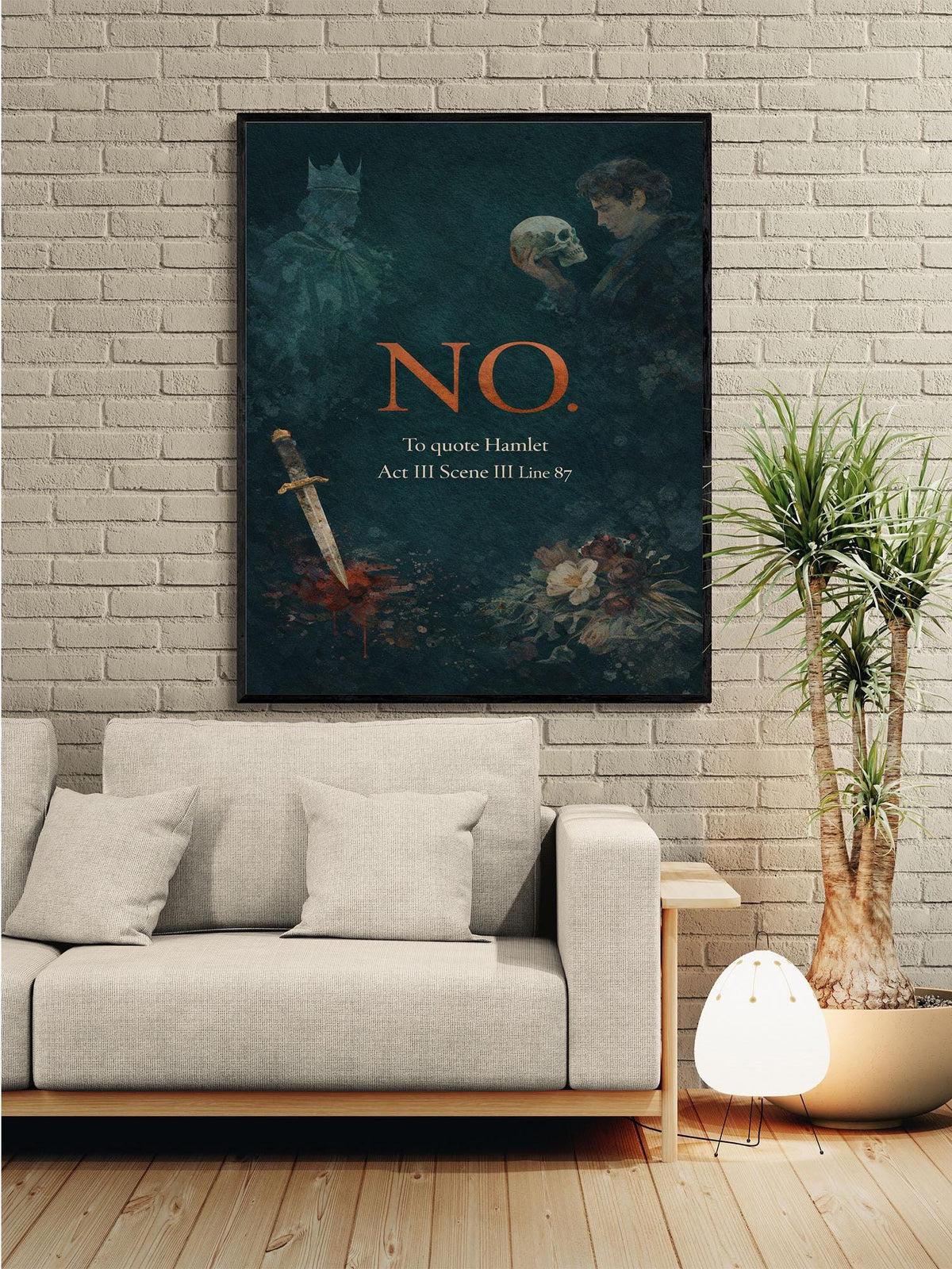 William Shakespeare Quote Wall Art Print | Hamlet | Literary Artwork | Home Decor