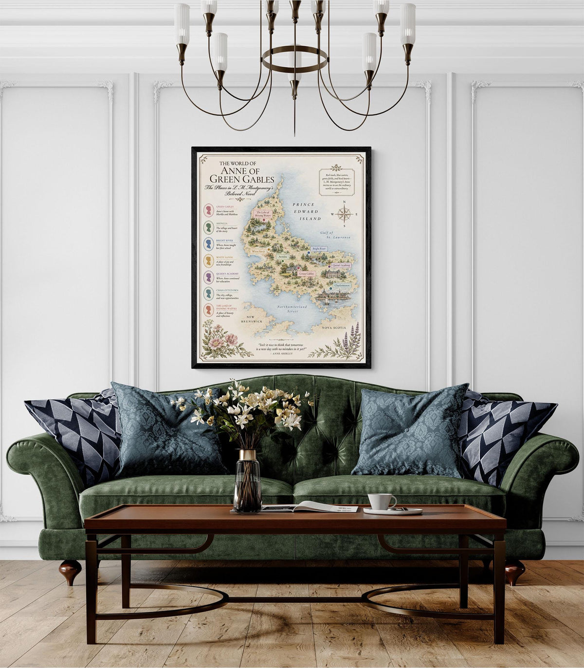 Anne of Green Gables Book Map Art Print, LM Montgomery, Literary Wall Artwork, Home Decor, Library Gift, Classic Novel Poster