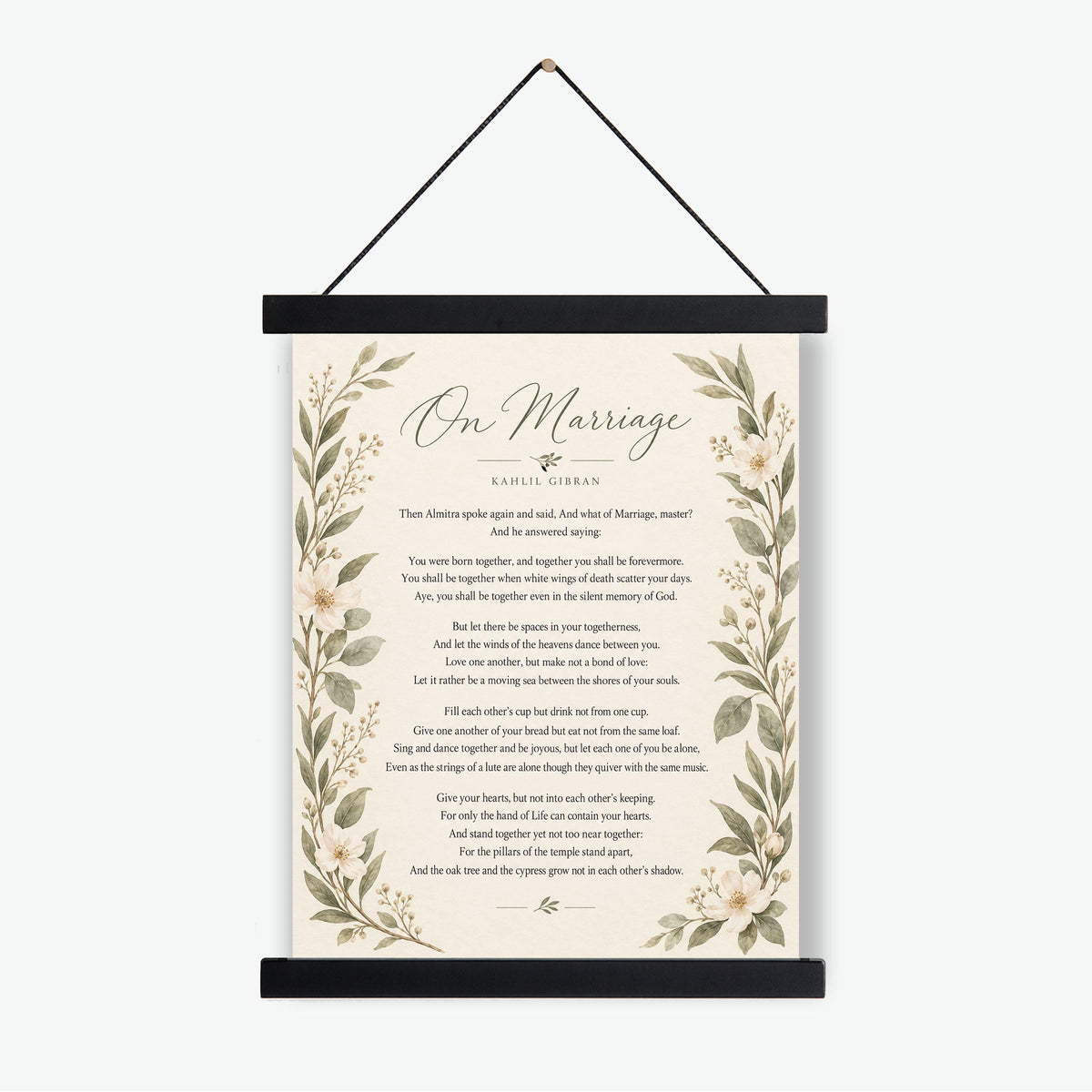 On Marriage Poem Quote Wall Art Print | Kahlil Gibran | Poetry | Landscape | Vintage Home Decor | Literary Gift