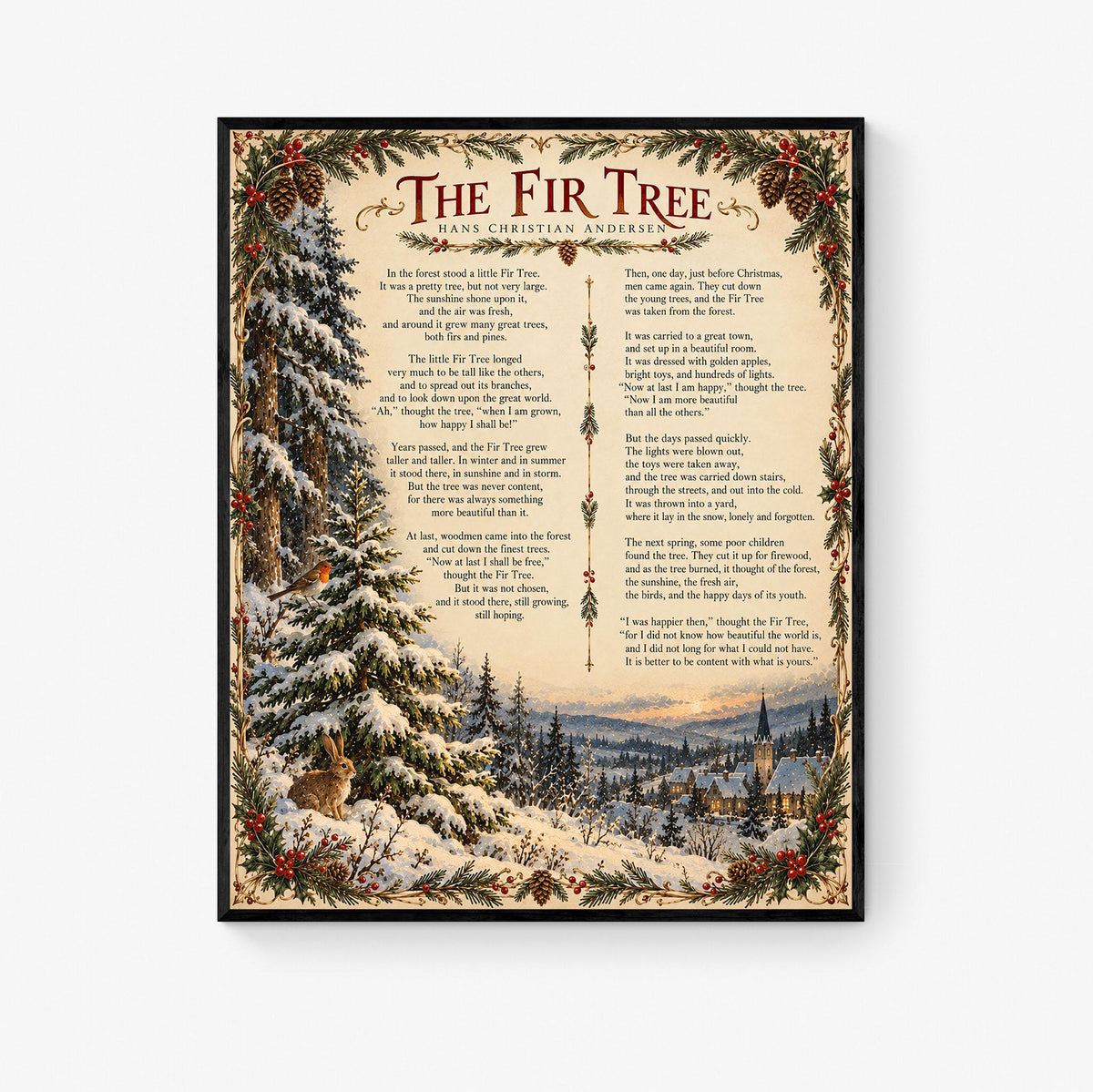 Christmas Bells Art Print, Vintage Holiday Wall Artwork, Home Decor