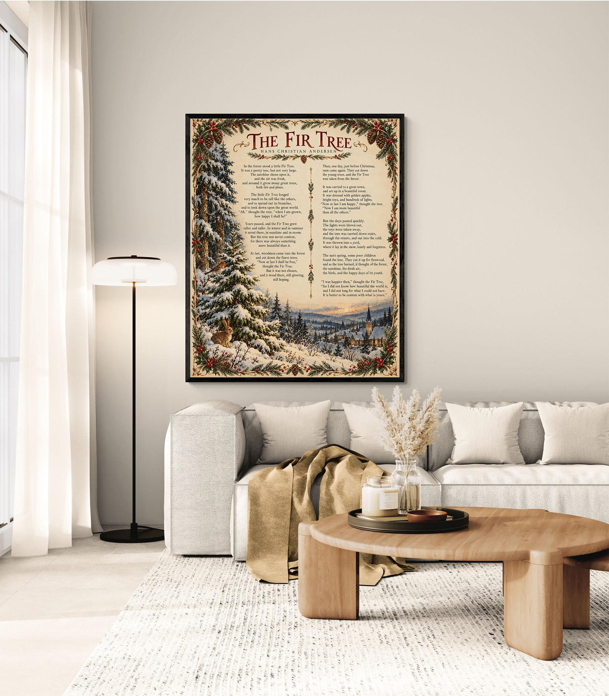 Christmas Bells Art Print, Vintage Holiday Wall Artwork, Home Decor