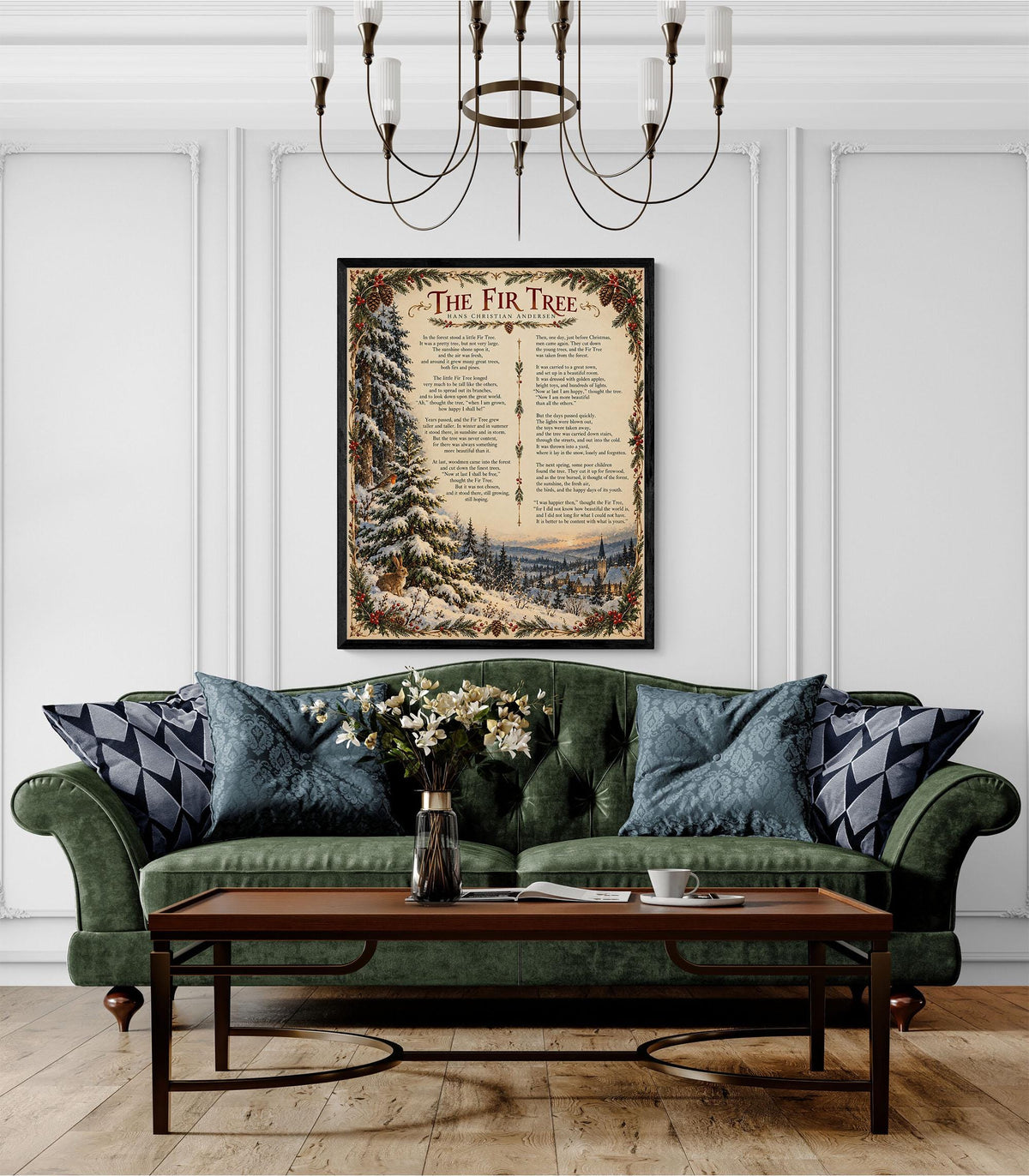 Christmas Bells Art Print, Vintage Holiday Wall Artwork, Home Decor