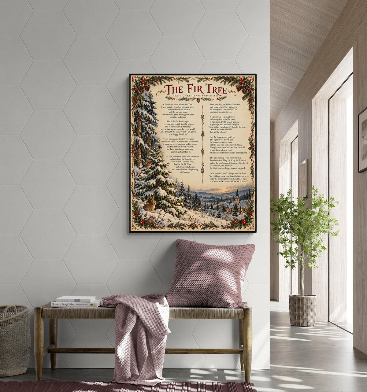 Christmas Bells Art Print, Vintage Holiday Wall Artwork, Home Decor