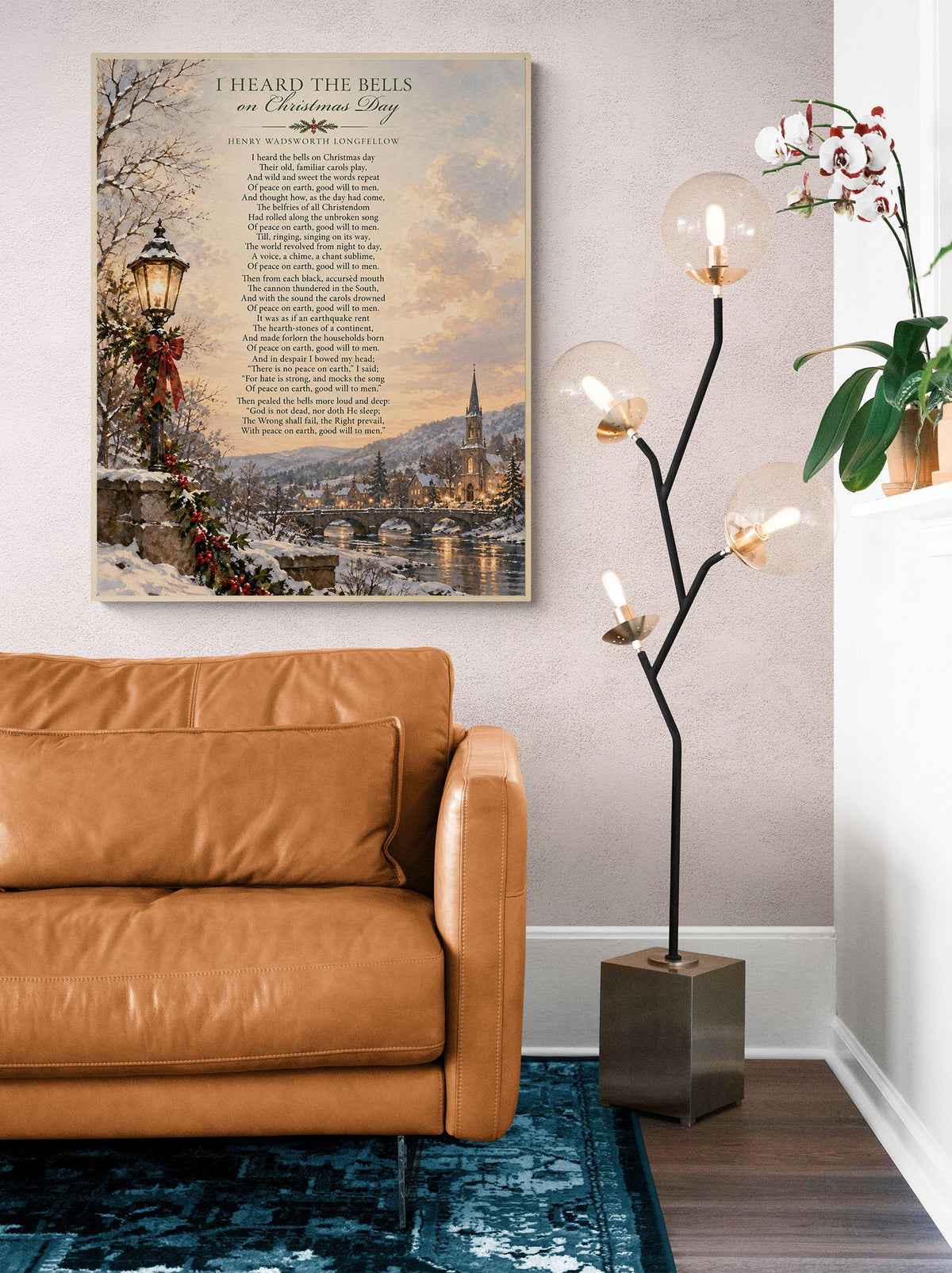 I Heard The Bells On Christmas Art Print, Longfellow Holiday Wall Artwork, Home Decor