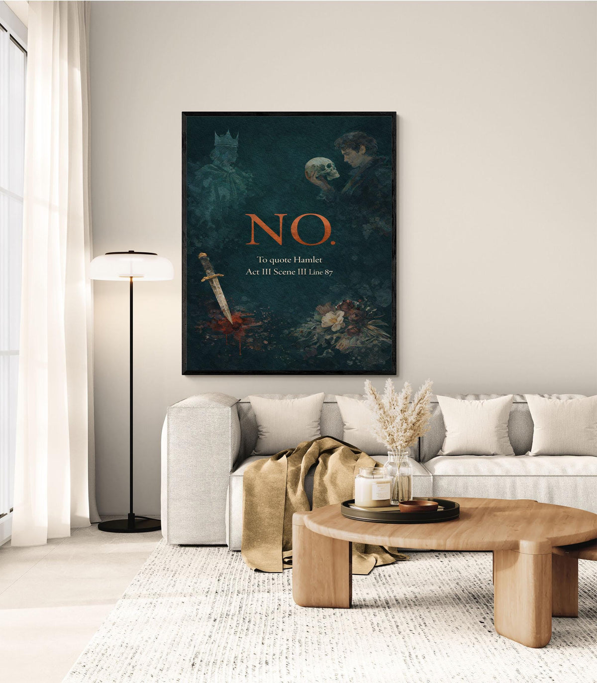 William Shakespeare Quote Wall Art Print | Hamlet | Literary Artwork | Home Decor