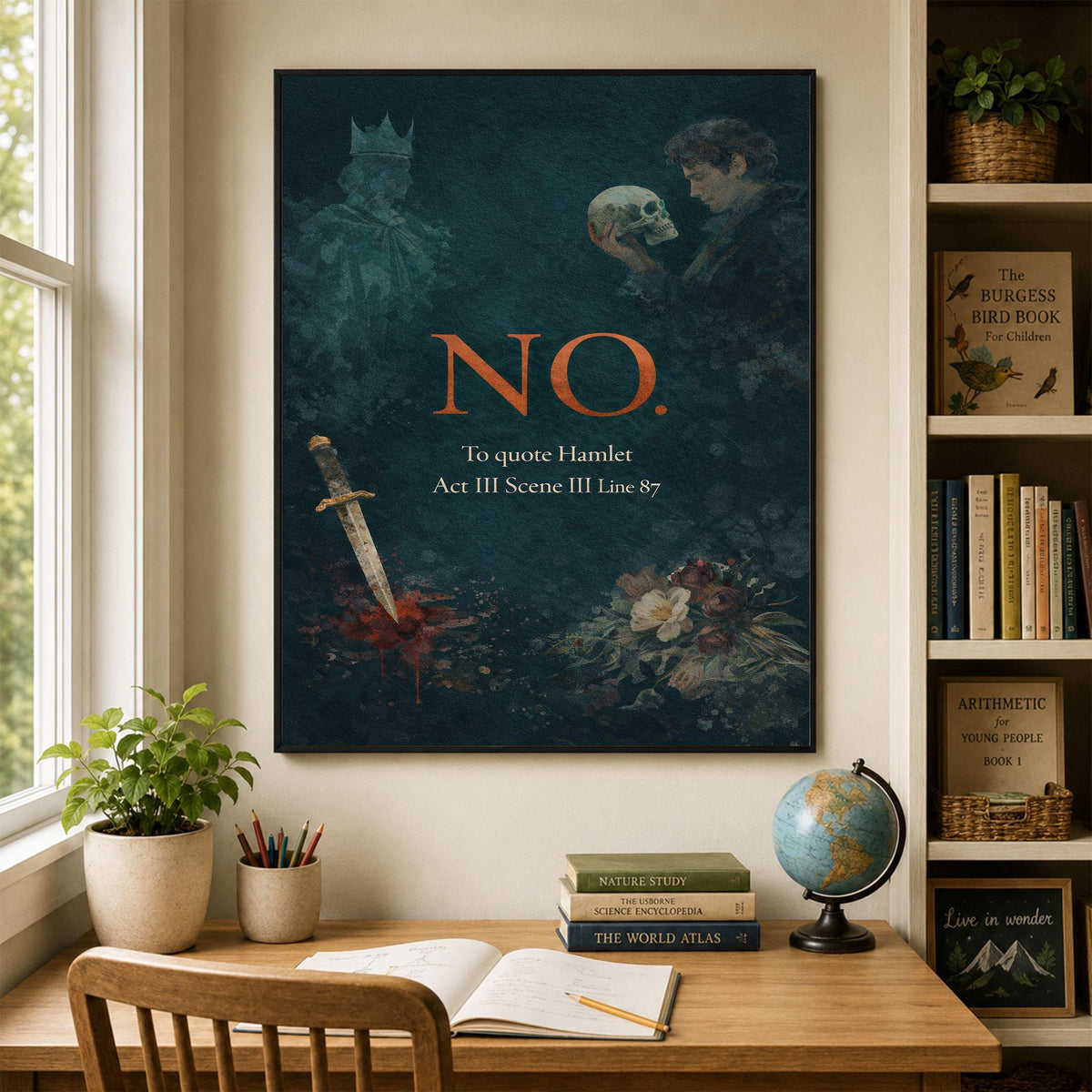 William Shakespeare Quote Wall Art Print | Hamlet | Literary Artwork | Home Decor