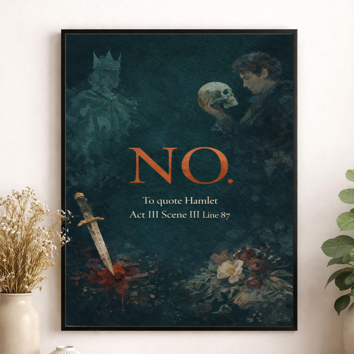 William Shakespeare Quote Wall Art Print | Hamlet | Literary Artwork | Home Decor