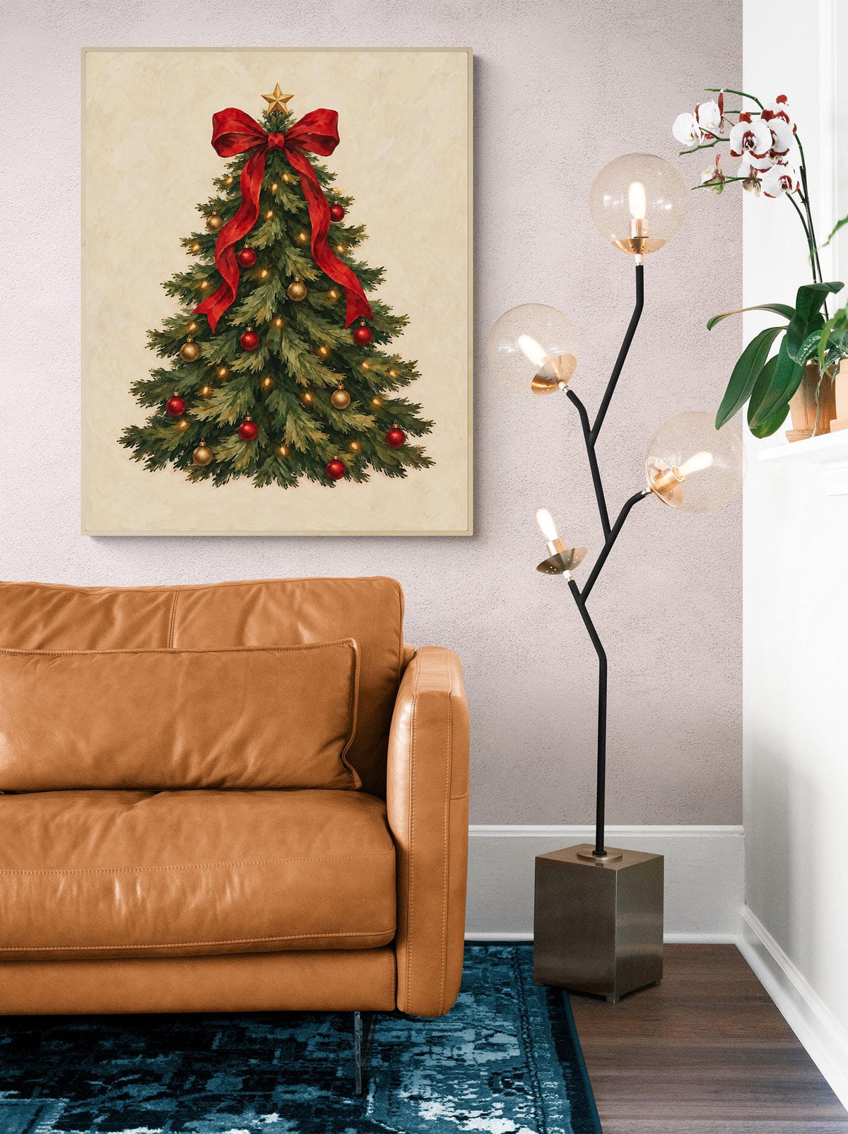Christmas Tree Art Print, Vintage Holiday Wall Artwork, Home Decor
