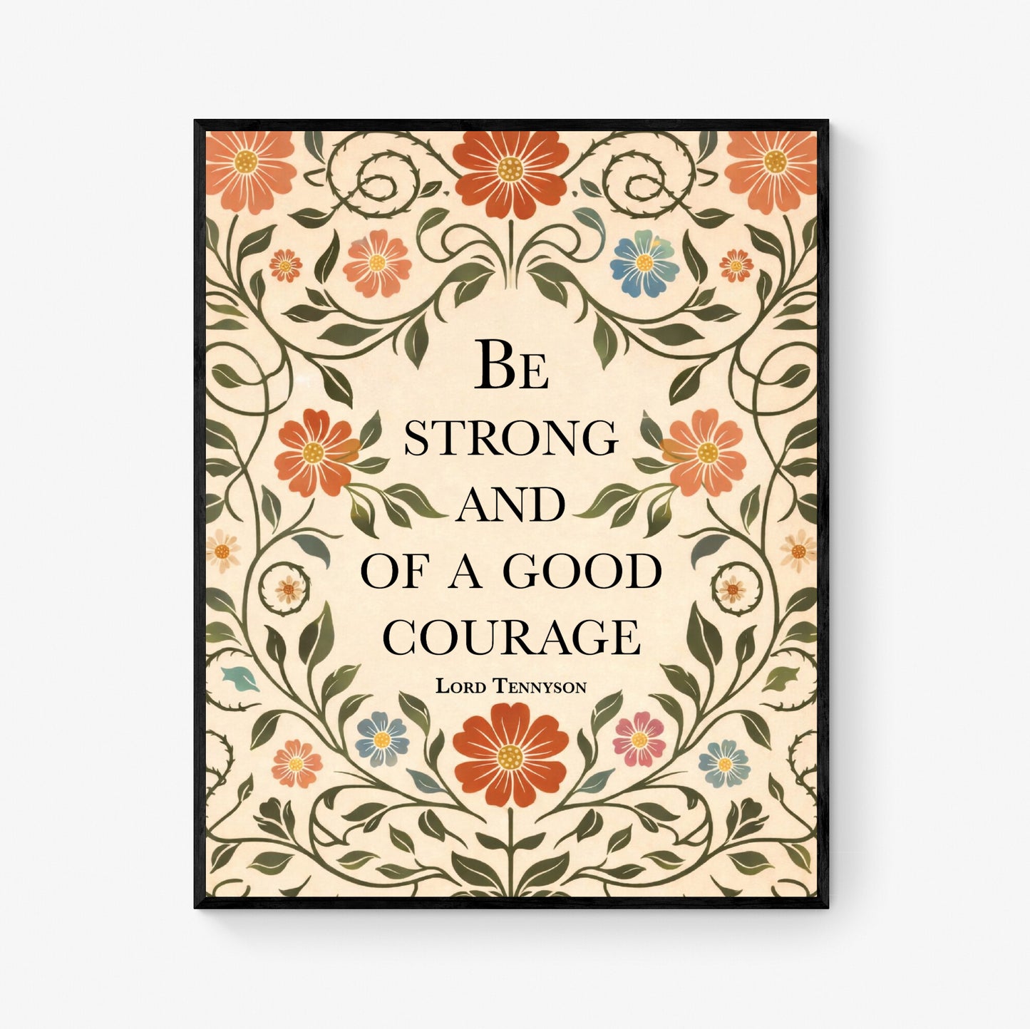 Remembrance Art Print | Lord Tennyson | Better To Have Loved And Lost | William Morris Home Decor | Floral Literary Poster