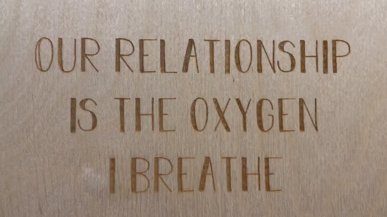Our Relationship Is The Oxygen I Breathe Wood Card | Birthday Gift | Anniversary | Present For Wife Or Husband