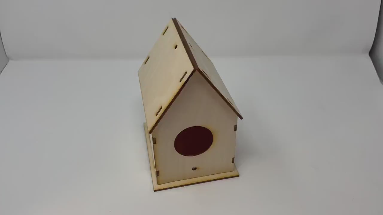Birdhouse And Feeder | Unfinished | Completed Size: 7 x 6 x 5 in. | DIY Assembly Required