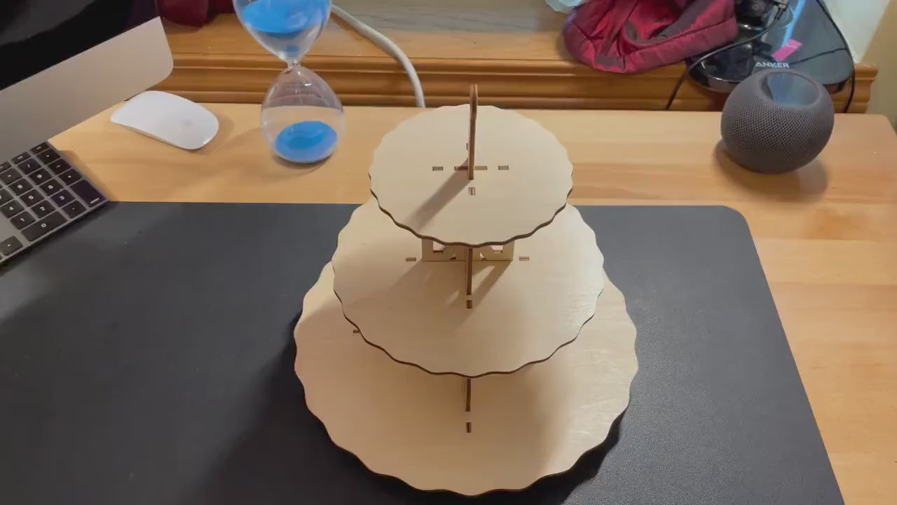 Dessert Display Tower | Completed Size: 10.5 x 10.5 x 10 in | Assembly Required