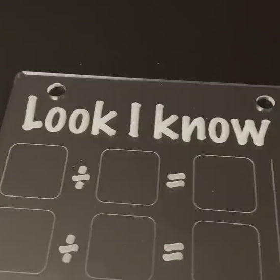 Division Practice | Look I Know My Series | Early Education | Math Practice On Acrylic | Fill In The Blanks | Reusable