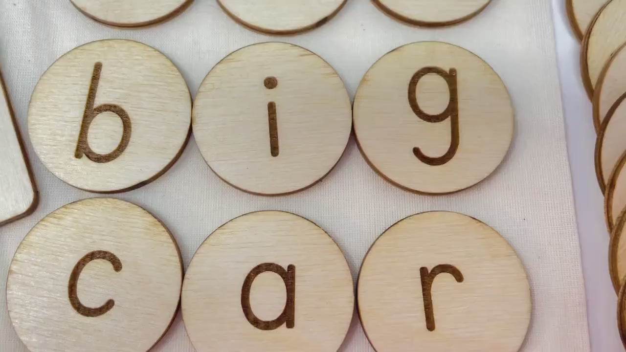 My ABC Bag | Uppercase and Lowercase Letters | Wooden Game | Montessori | Early Education | Learning Alphabet | Spelling Toys | Burlap Bag