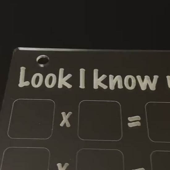 Multiplication Practice | Look I Know My Series | Early Education | Math Practice On Acrylic | Fill In The Blanks | Reusable