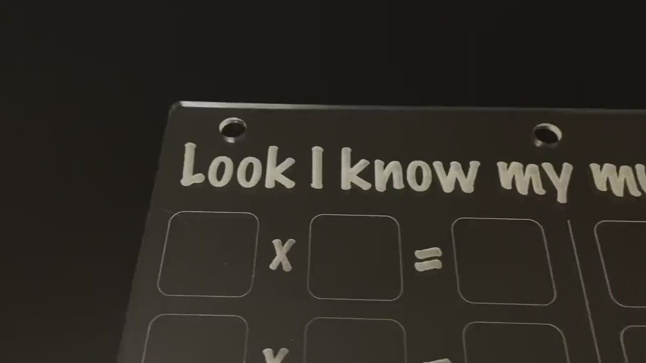 Multiplication Practice | Look I Know My Series | Early Education | Math Practice On Acrylic | Fill In The Blanks | Reusable