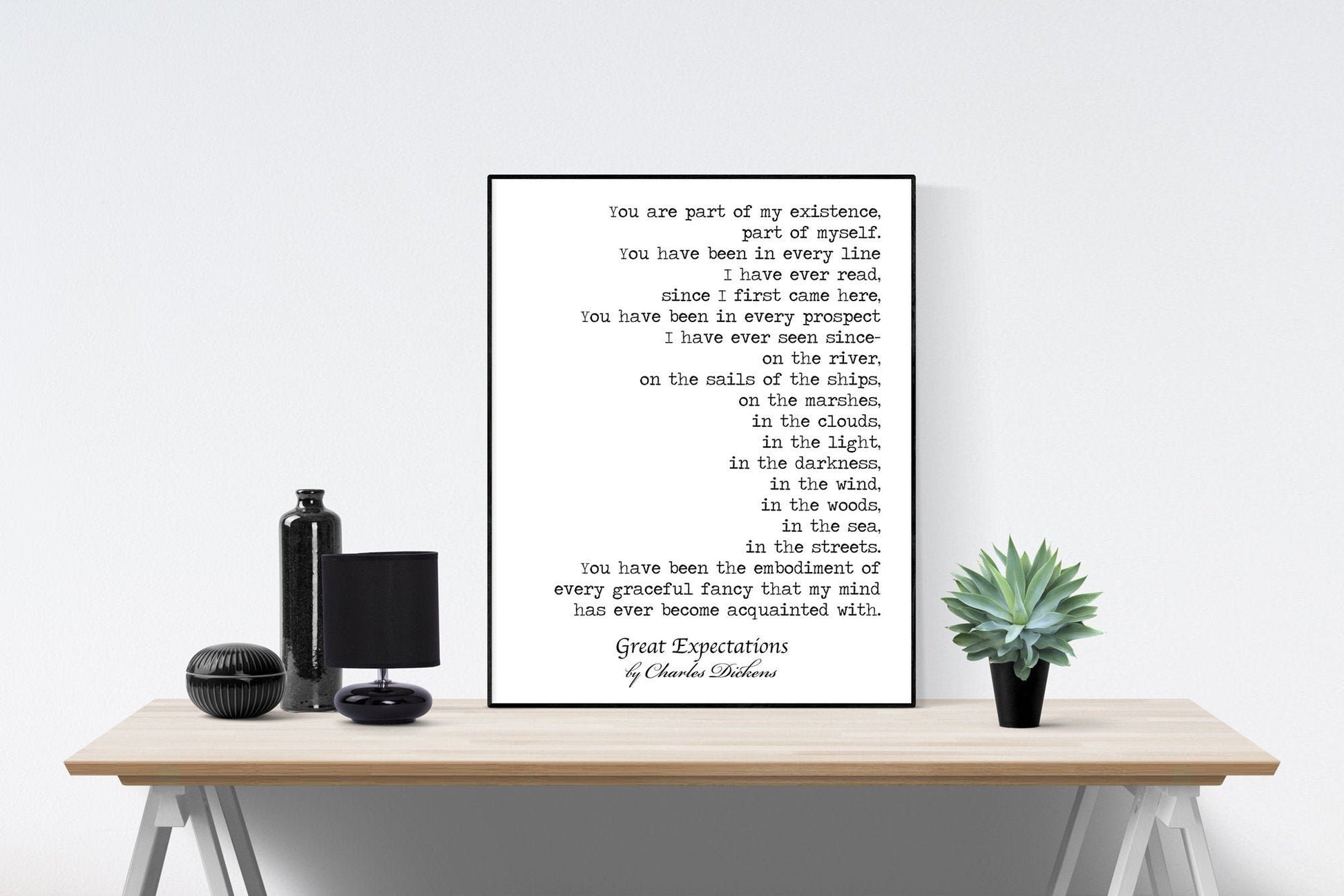 Charles Dickens Quote Print | Inspirational Wall Art Print | Minimalist Print | Typewriter Print | Art Poster | You Are Part Of My Existence