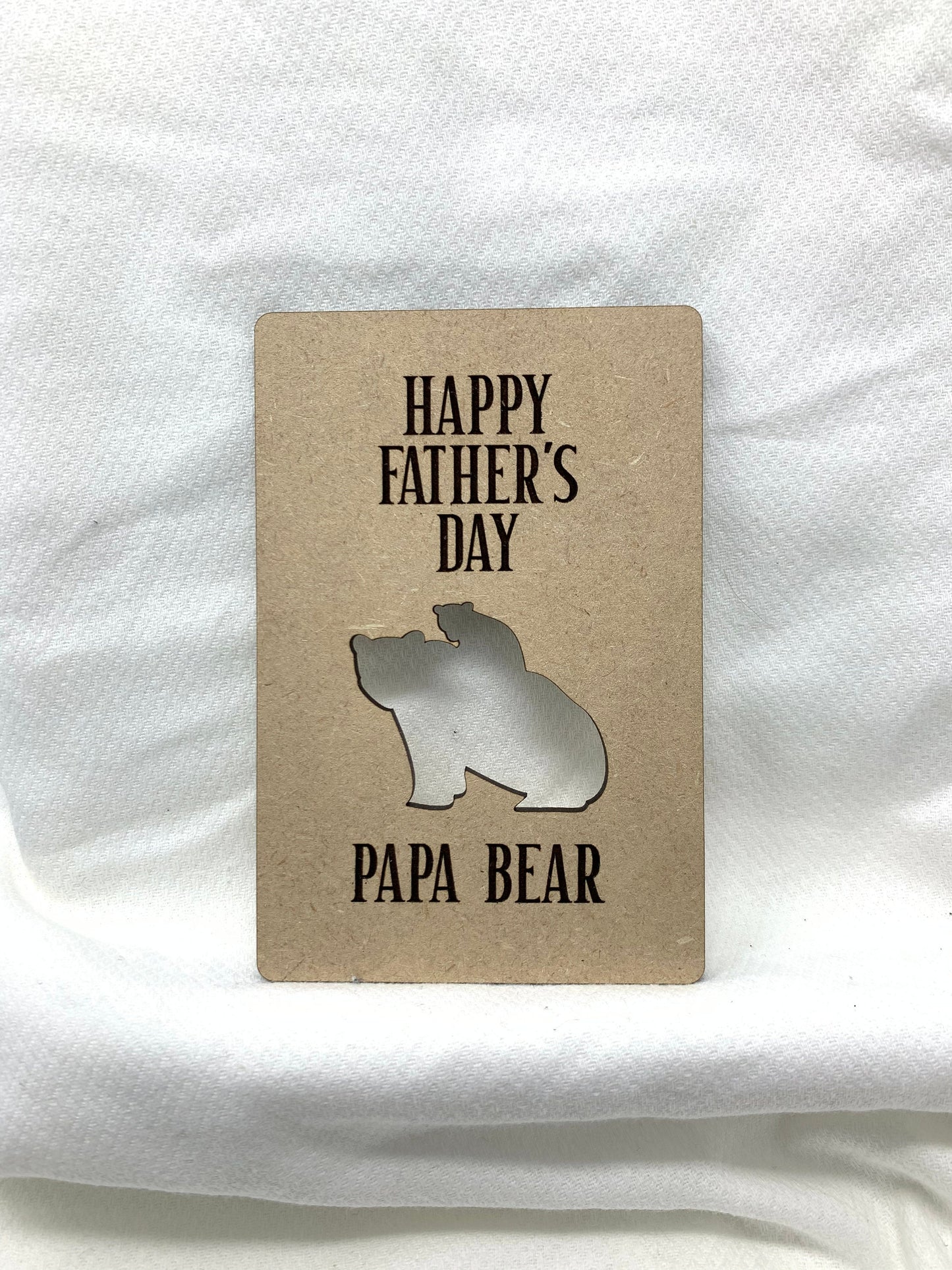 Happy Father's Day Papa Bear | Wood Card | Father's Day | Dad Birthday Gift