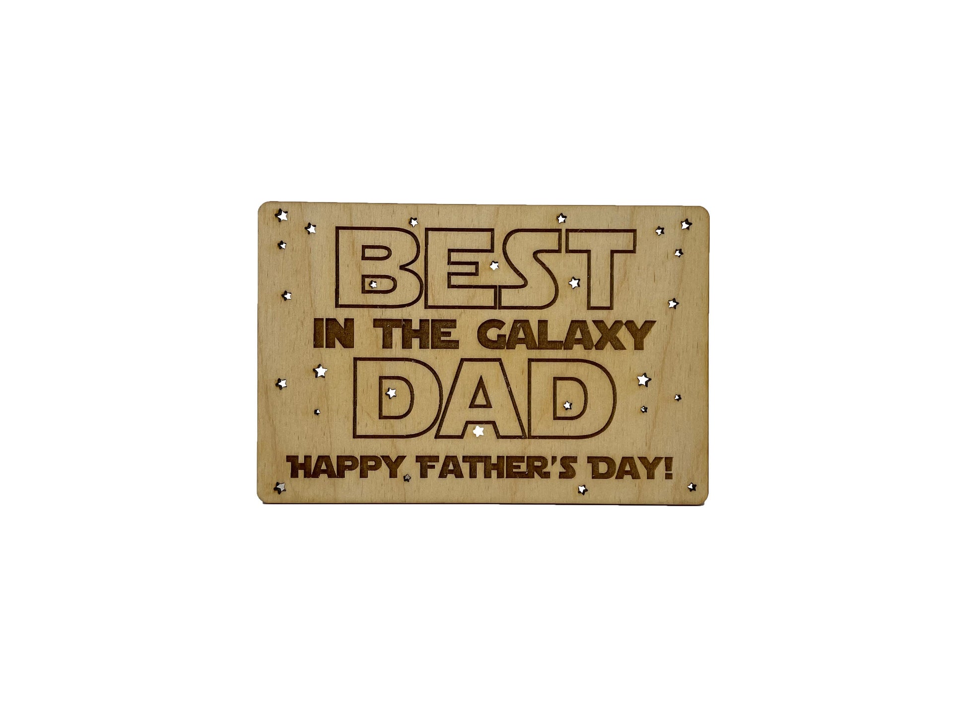 Best Dad In The Galaxy Wood Card | Father's Day | Gift