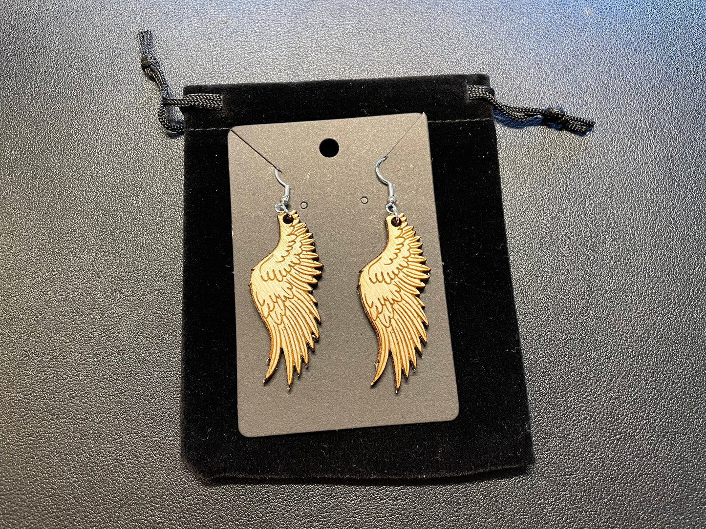 Wings of Icarus Earrings | Wood Wings | Dangle Earring
