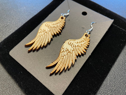 Wings of Icarus Earrings | Wood Wings | Dangle Earring