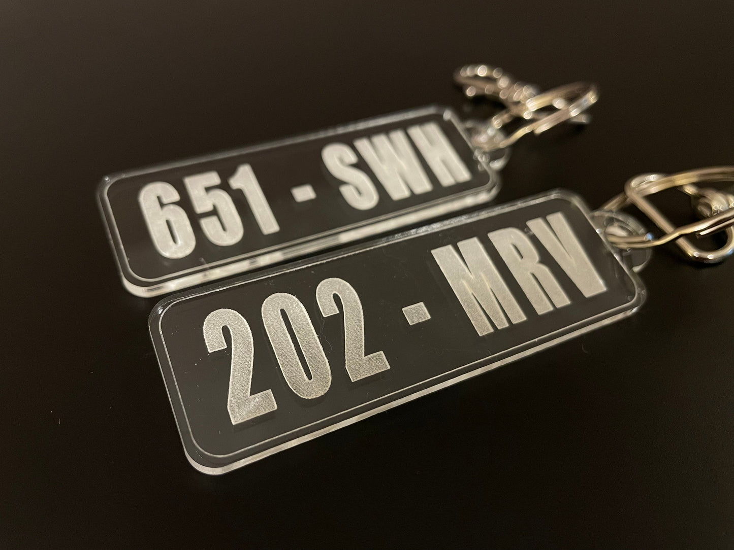 Custom License Plate Number Key Chain | Clear Acrylic