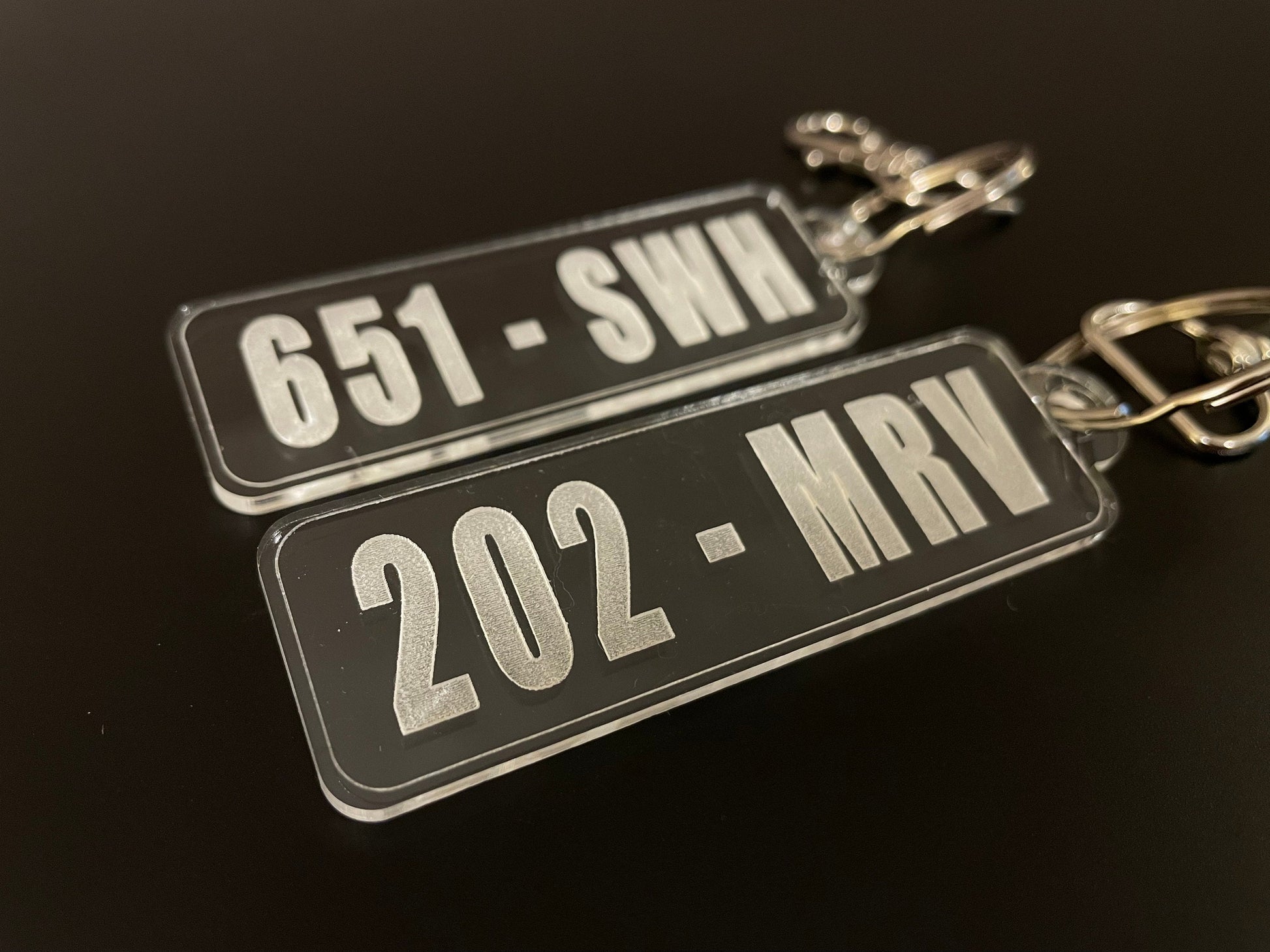 Custom License Plate Number Key Chain | Clear Acrylic