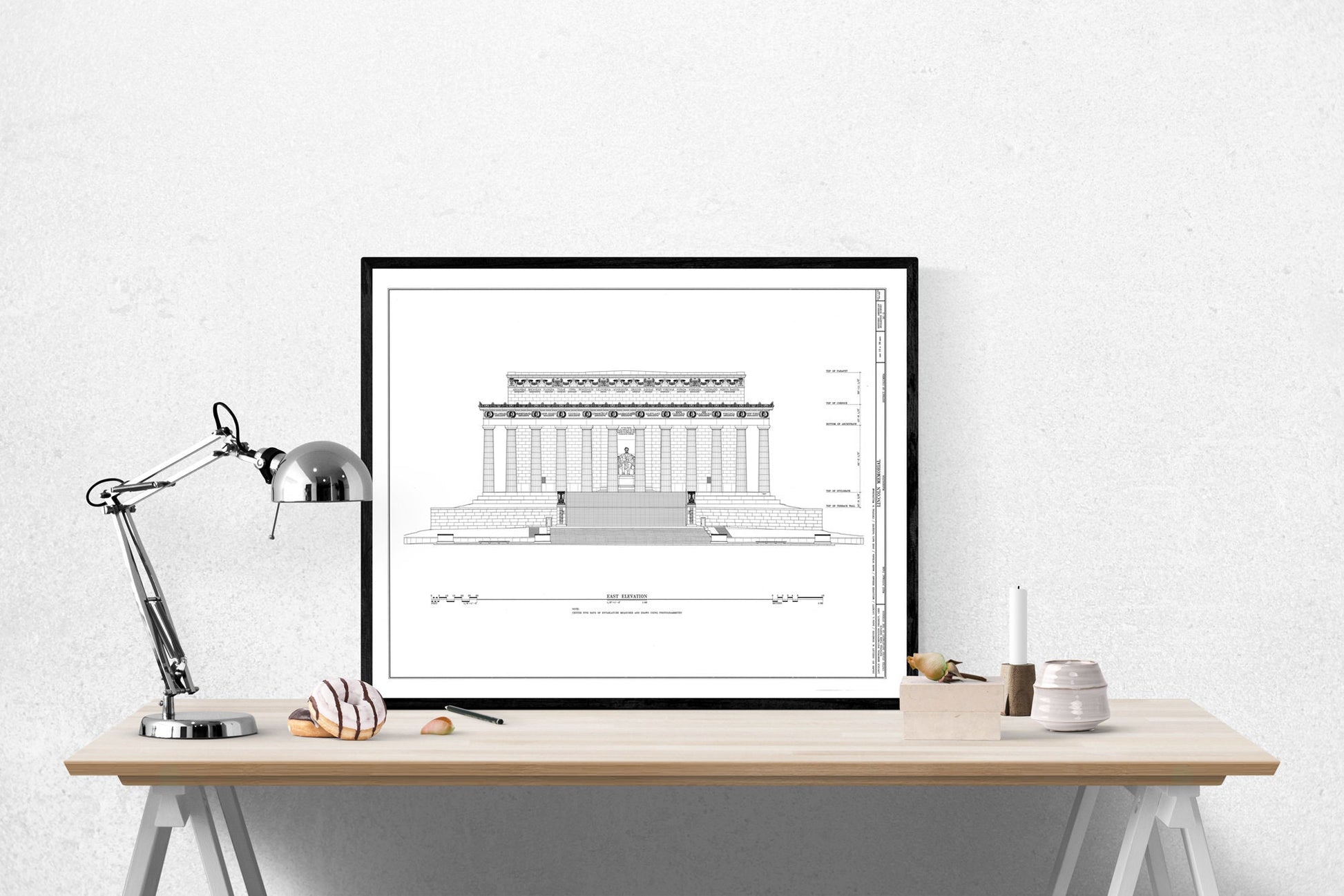 The Lincoln Memorial | President Abraham Lincoln | Civil War | Washington DC | Blueprints | Art Print