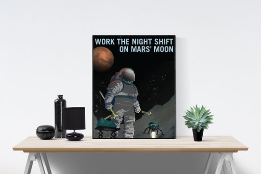 Working The Night Shift On Phobos | Mars | Inner Solar System | Rocky Planet | NASA JPL | Outer Space Art Print