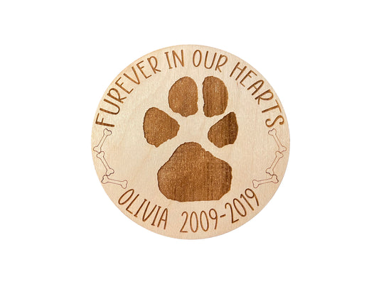 Customized Dog or Cat Paw Print | Furever In Our Hearts | Dog Gift
