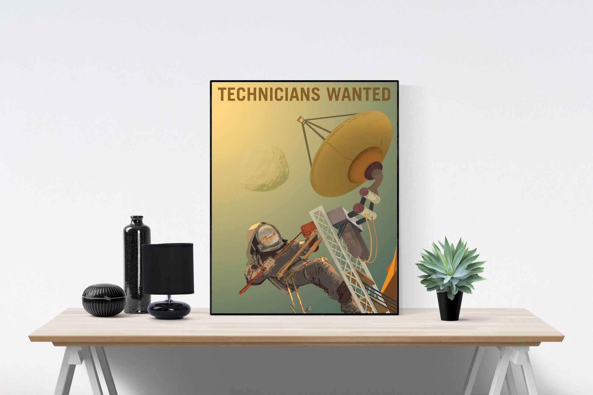 Technicians Wanted to Engineer our Future on Mars | Inner Solar System | Rocky Planet | NASA JPL | Outer Space Art Print