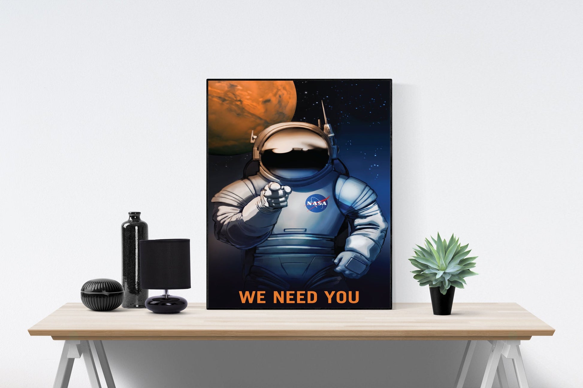 We Need You on Mars and its Moons | Inner Solar System | Rocky Planet | NASA JPL | Outer Space Art Print